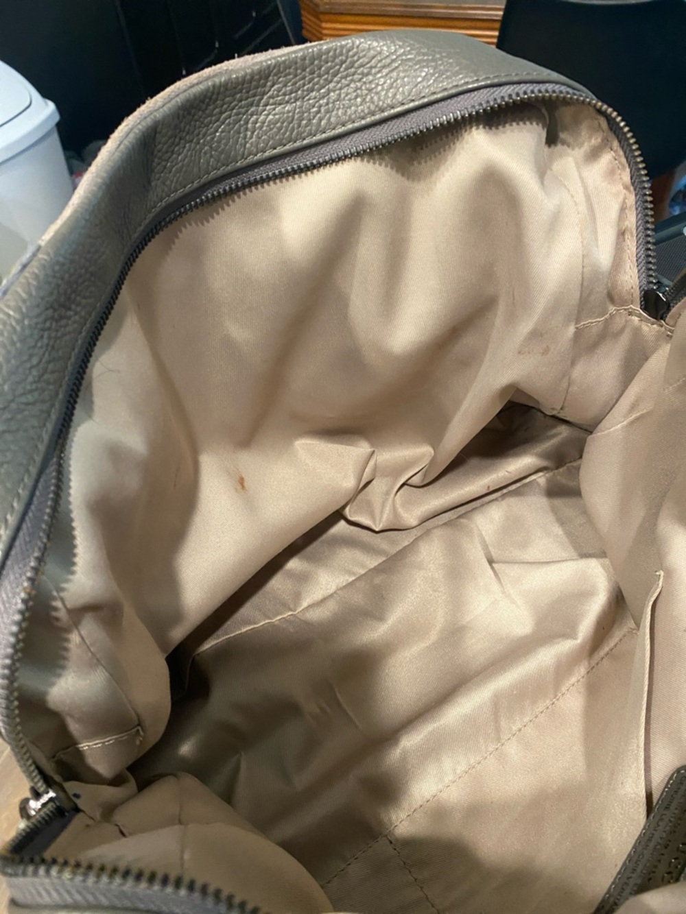 Iacucci Structured Gray Patchwork Suede and Leather Handbag - Picture 5 of 5